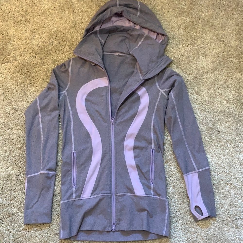 LULULEMON Stripe Stride Mock Neck Hoodie Jacket